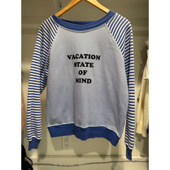 Wildfox Vacation State of Mind Striped Crew Neck Women's Sweatshirt Size XS - Picture 2 of 8